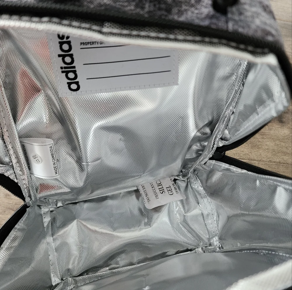 Adidas Santiago Insulated Lunch Bag Gray Black NWT - Picture 13 of 15